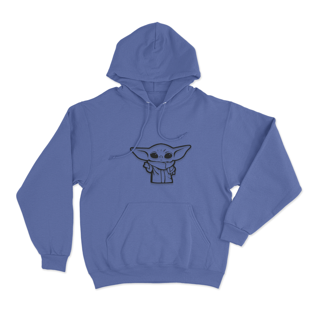 Simple Grogu Sketch Unisex Hoodie Blue Simple Grogu Sketch Unisex Hoodie Blue