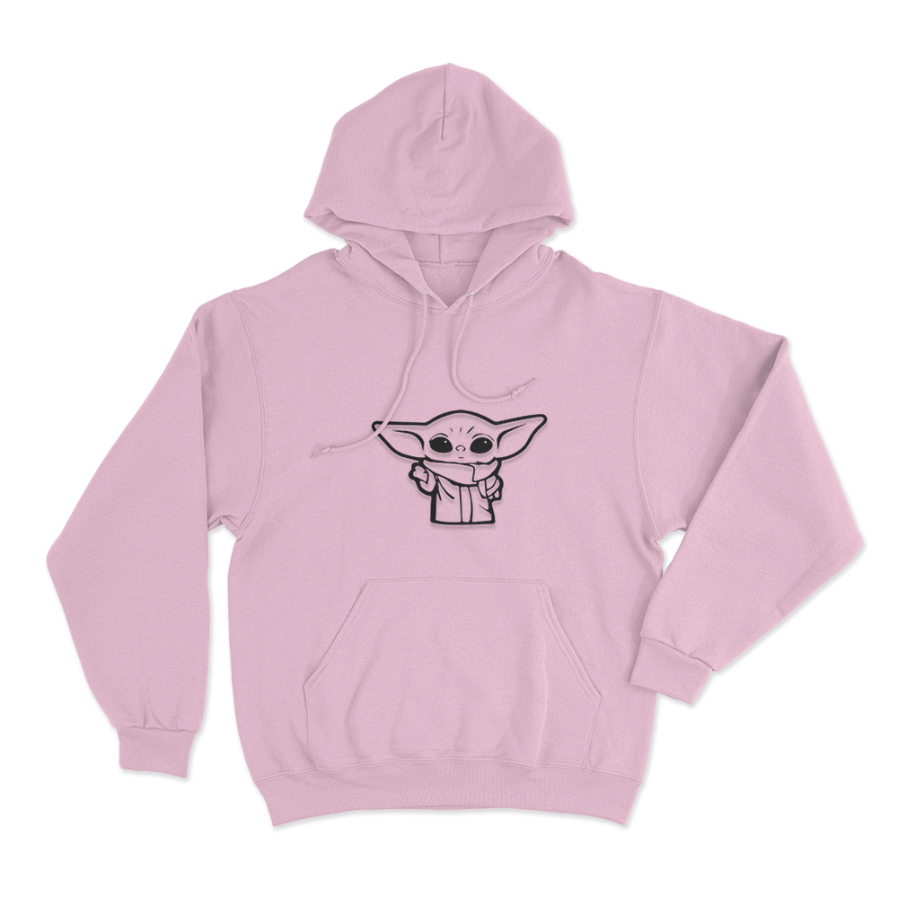 Simple Grogu Sketch Unisex Hoodie Pink Simple Grogu Sketch Unisex Hoodie Pink